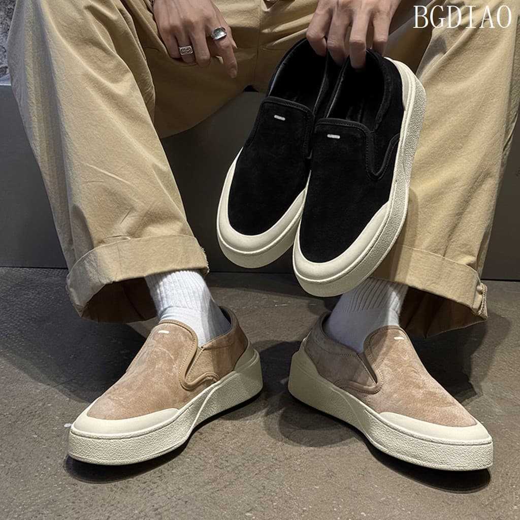 2025 sapatos masculinos de couro genuíno de sola grossa aumentando tênis casuais masculino conjunto de um pé sapatos pre