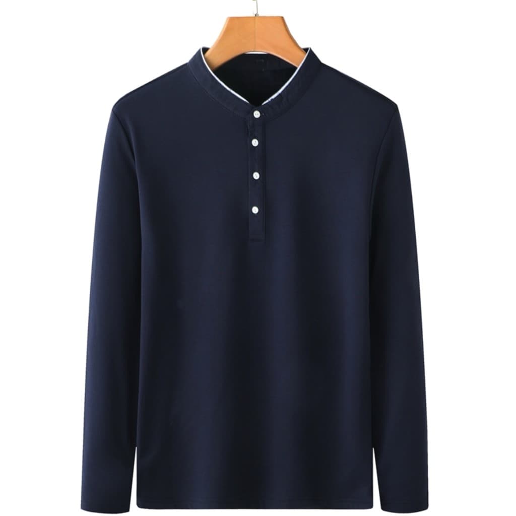 Pai camiseta de manga comprida outono gola alta masculina de meia-idade mais velha de meia-idade