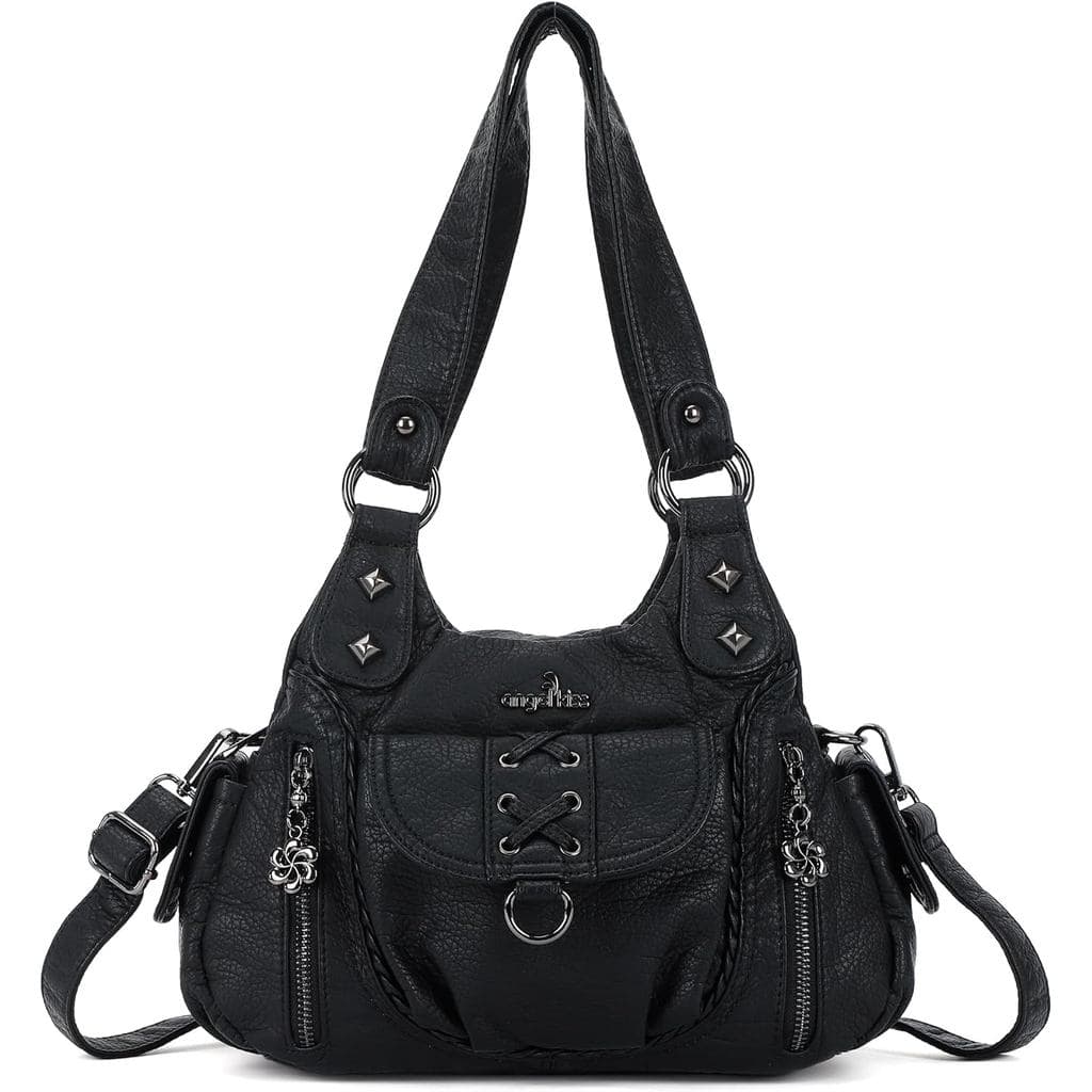 Angel Kiss Pequenas Bolsas para Mulheres, Bolsas de Ombro Estilo Hobo, Bolsas de Mão de Couro Vegano Y2K com Múltiplos B