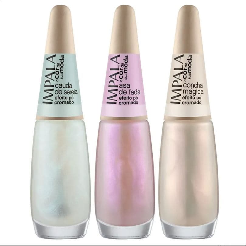 Kit Esmaltes Impala Efeito Pó Cromado Novas Cores
