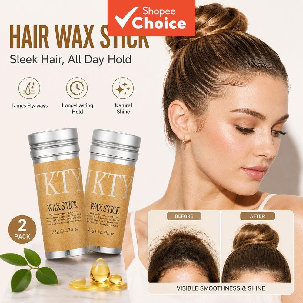 2 unidades de bastão de cera capilar 75g | Bastão de cera para perucas, cera para cabelo com efeito anti-frizz e fios