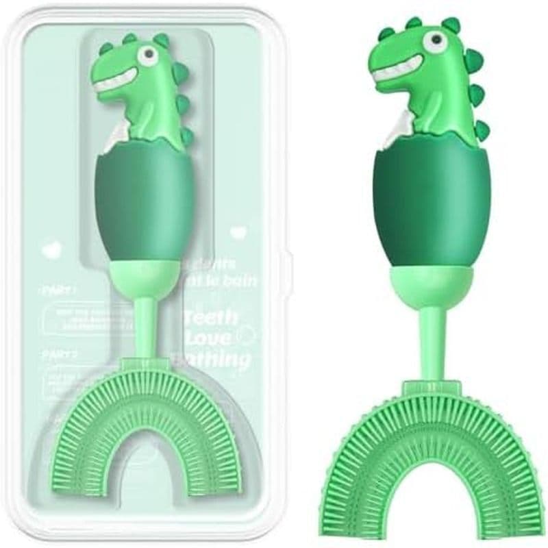 Escova De Dentes De 3 Lados Para Crianças , Abraço De Dente Triplo De Design Japonês , De Urso De Desenho Animado Com Au