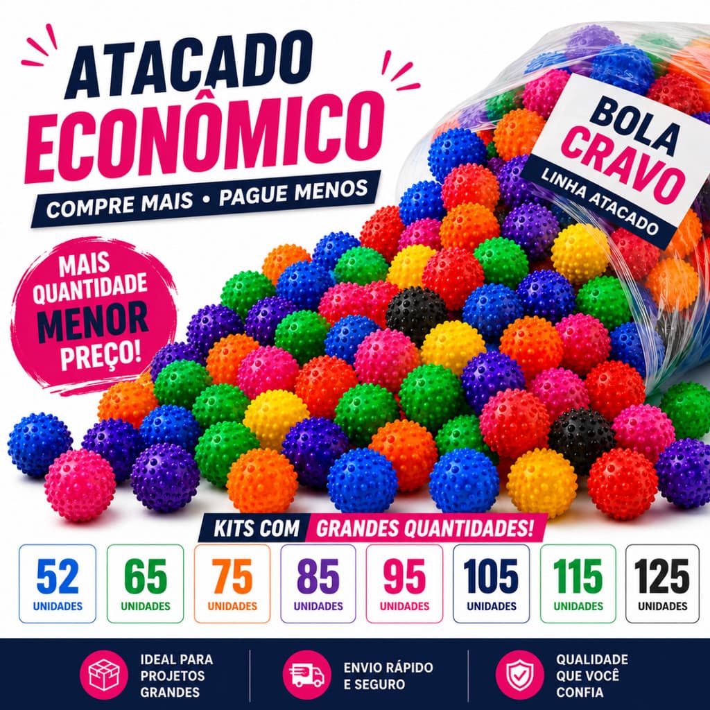 Kit Bola Cravo Sensorial Atacado Massagem Terapia Escola