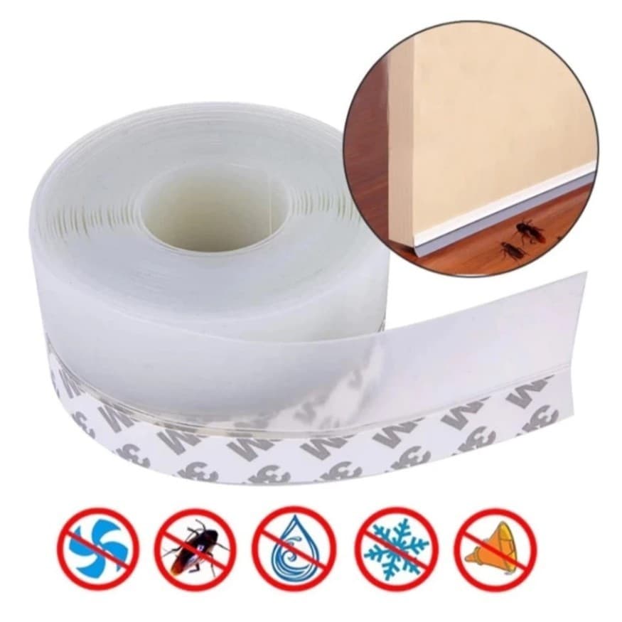 Kit Fita Adesiva Veda Fresta 5 metros Vedação de Portas e Janelas 5M x 35mm Flexível barata e insetos nao entram