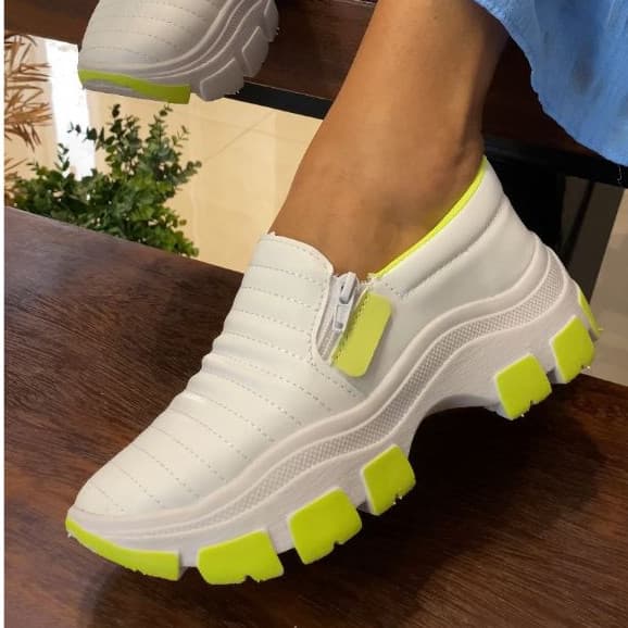 Ténis Feminino Confortável Slip On Casual Versátil Simples D