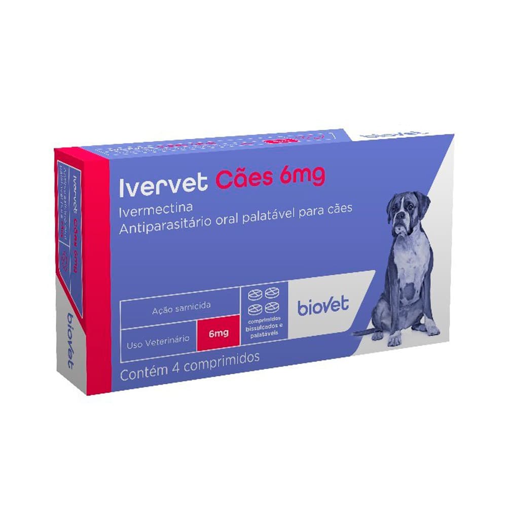 IVERVET CAES 6MG 4 COMPRIMIDOS  BIOVET