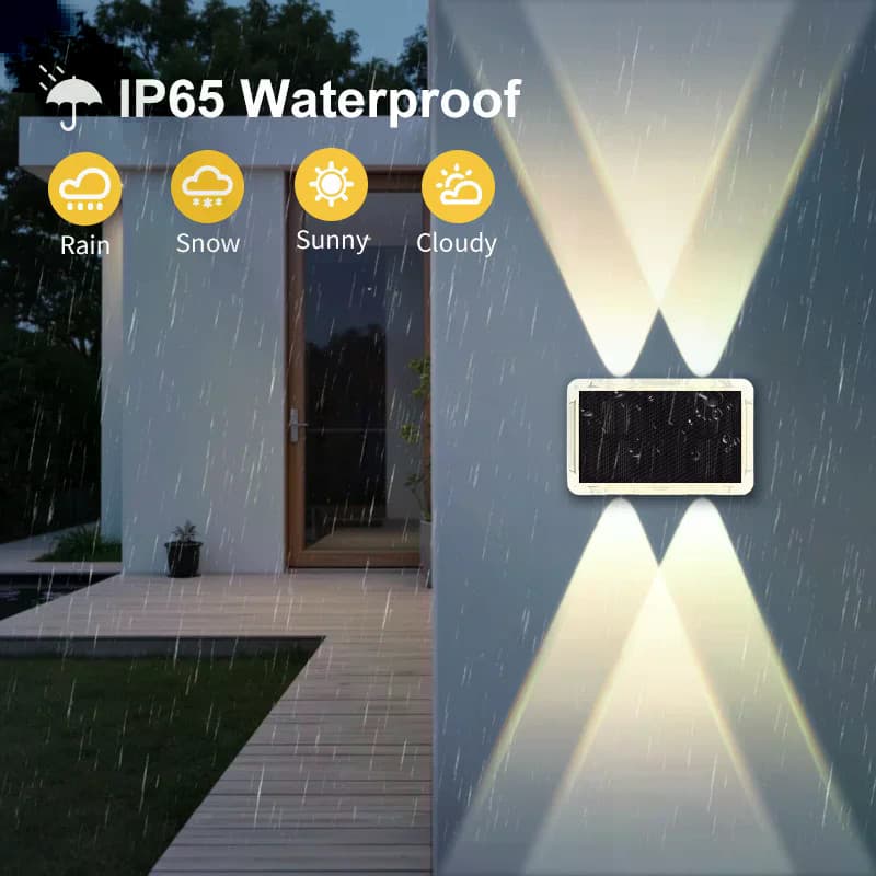 Luzes Solares Para Cerca De Parede Externas À Prova D'água LED Quintal Jardim Pátio Decoração Liga/Desliga Automática Cr