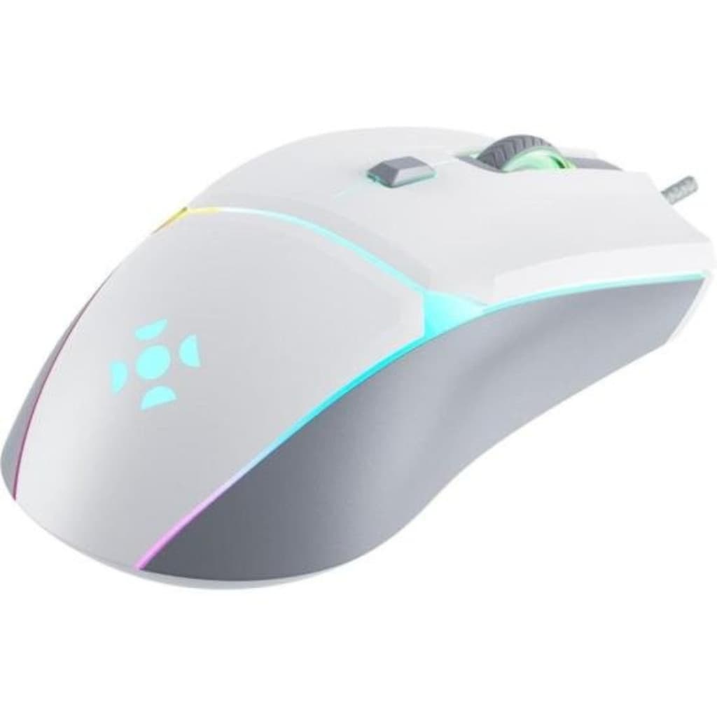 Mouse Gamer USB Fortrek Crusader Branco 12800 Dpi Rgb