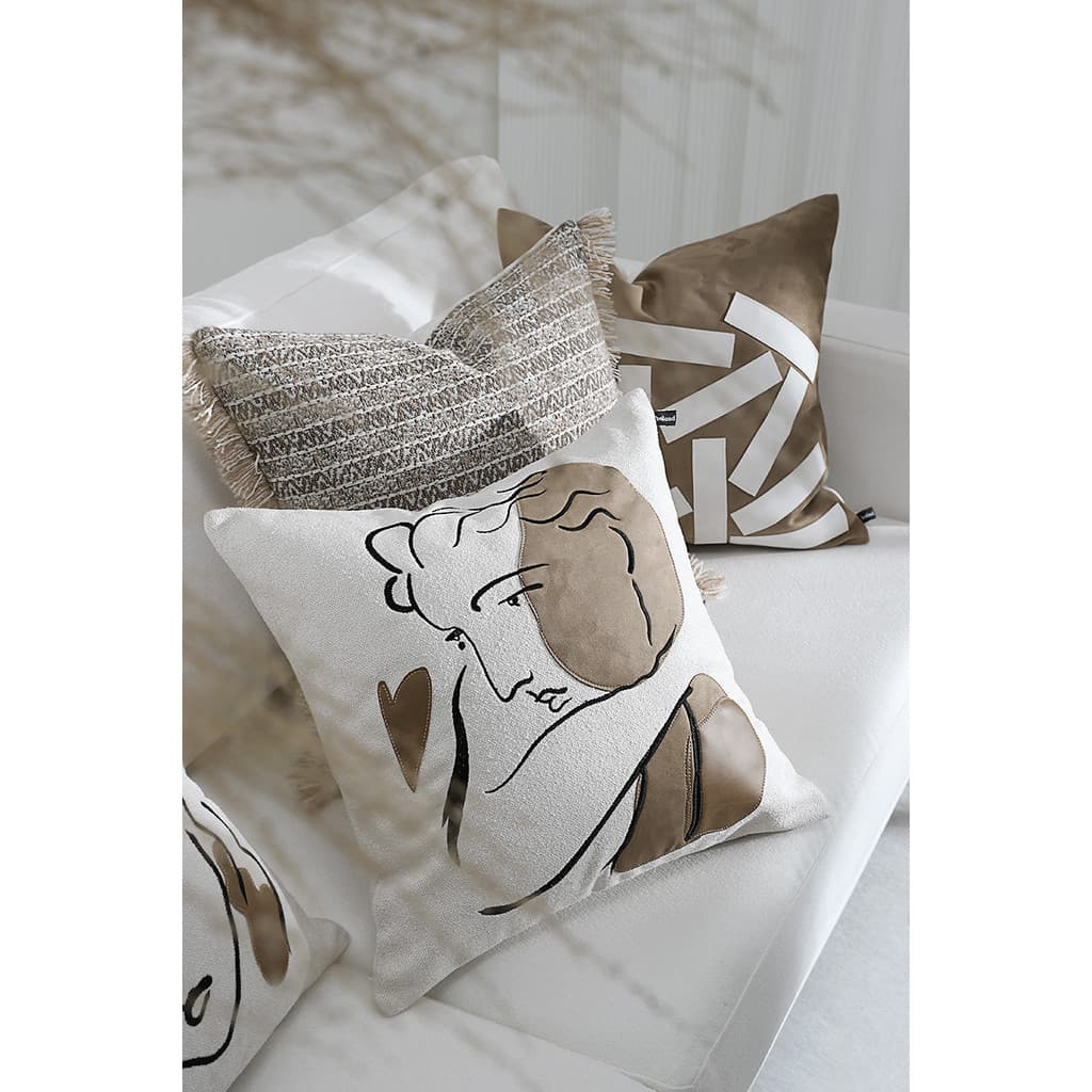 CS036 leite branco nórdico simples modelo quarto sofá travesseiro sala de estar luz luxo travesseiro capa de almofada mo