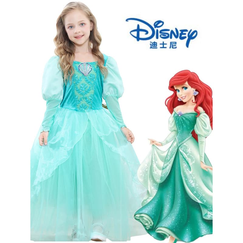 Nova menina sereia Ariel vestido de princesa Halloween cinderela Belle vestido de princesa festa evento desempenho