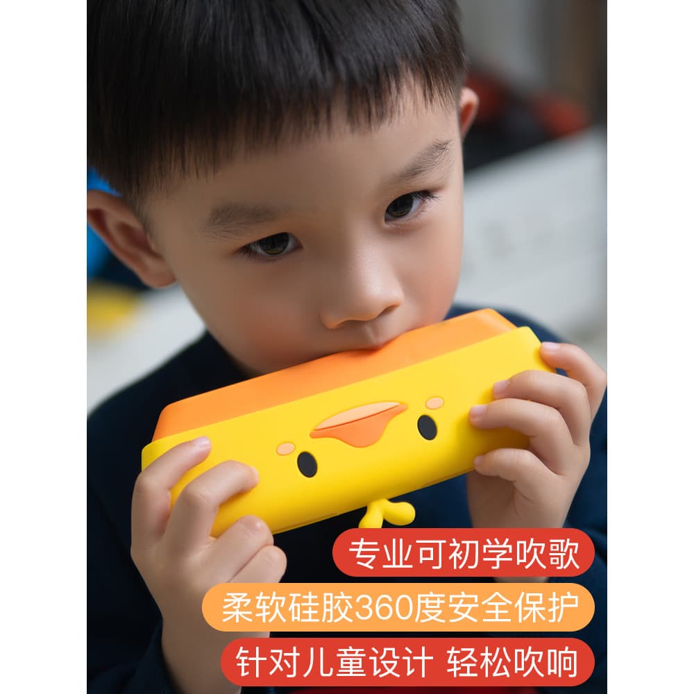 Desenhos animados de Silicone iniciante jogando crianças gaita brinquedo seguro ambientalmente amigável instrumento Musi