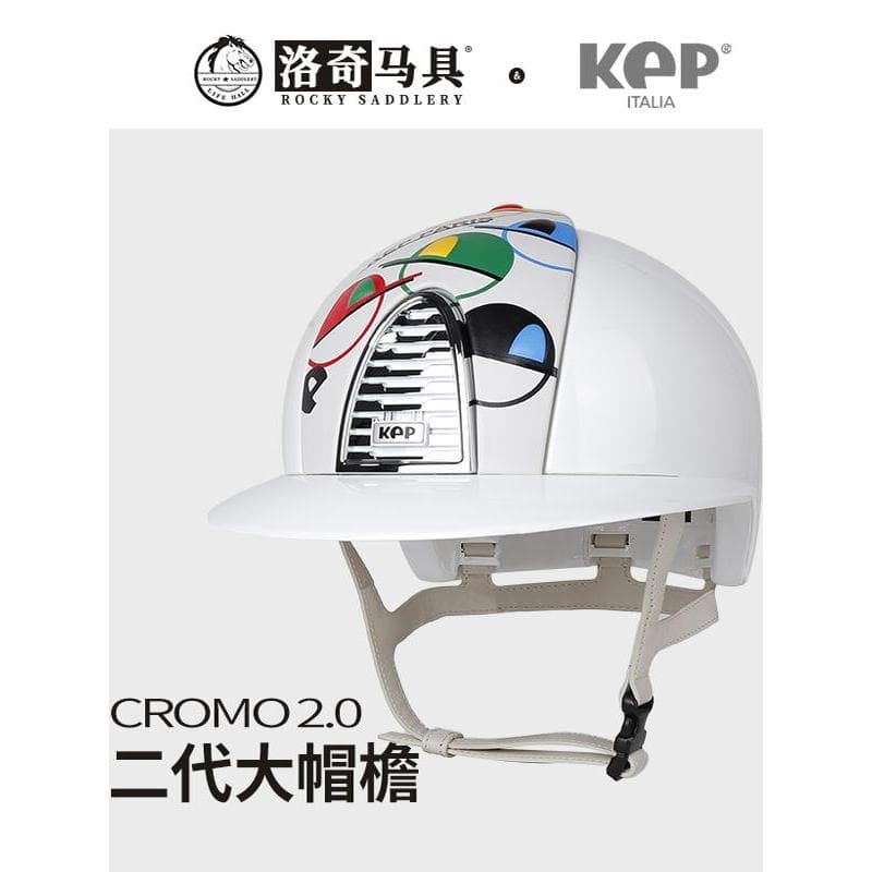 Itália KEP Capacete Equestre Branco de Aba Grande Paris 3D Equipamento de Equitação de Decoração Intercambiável8101316