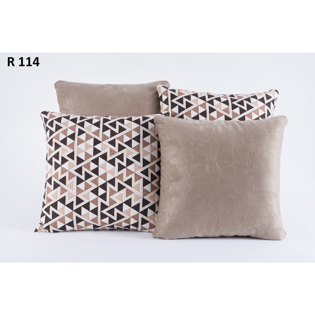 Kit 4 Capas Almofadas Decorativas Sala Sofá Jacquard Suede Com Zíper 42x42