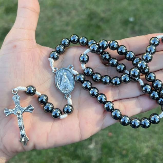 Terço Hematita Nossa Senhora Aparecida