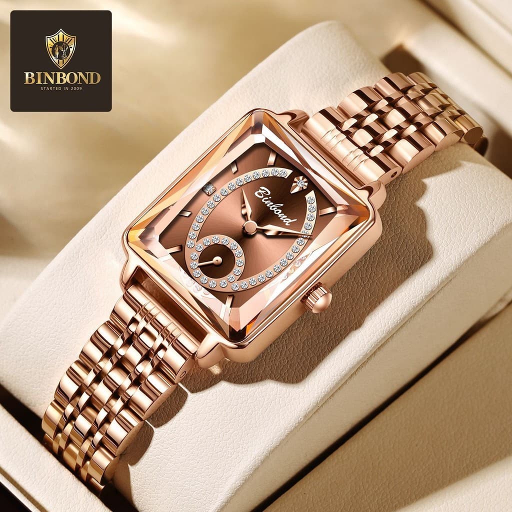 Relógio Feminino Mais Vendido BINBOND | Design Luxuoso E Elegante , Pulseira De Aço Resistente À Água N105 F1007