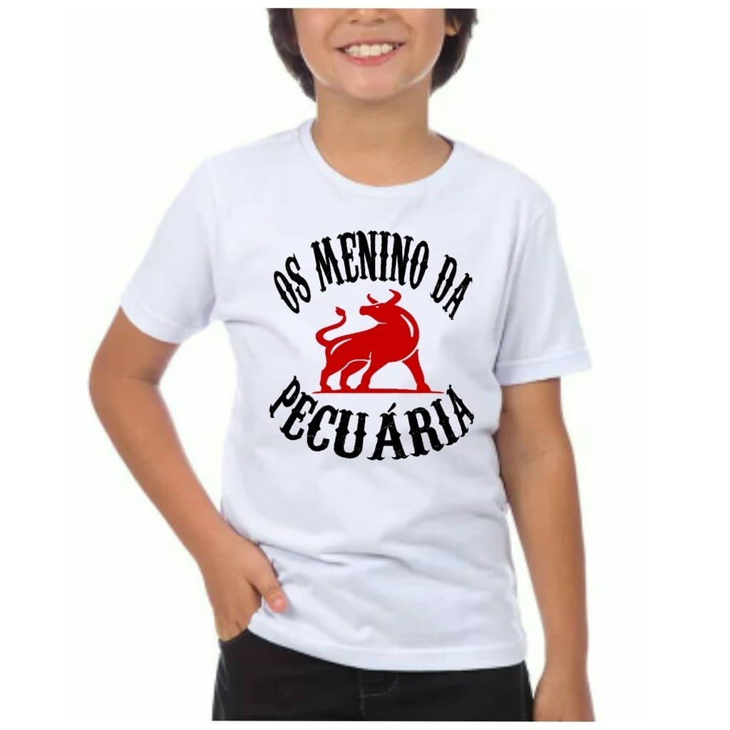 Camiseta infantil os menino da pecuária boi roça Premium KIDS