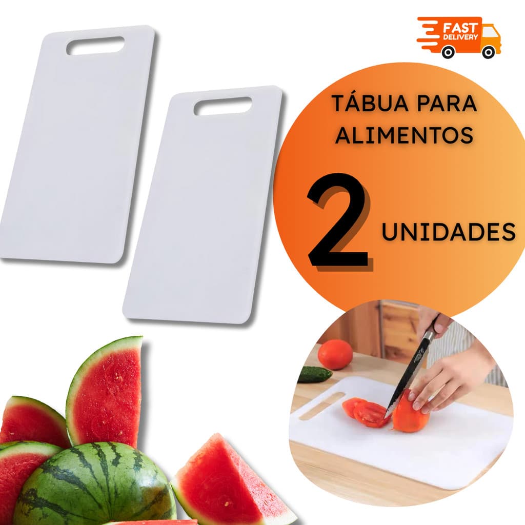 Kit de Tábuas de Cozinha Tábua Corte Plástico Branca Carne Legumes Verduras - opções: 2, 4 ou 10 unidades