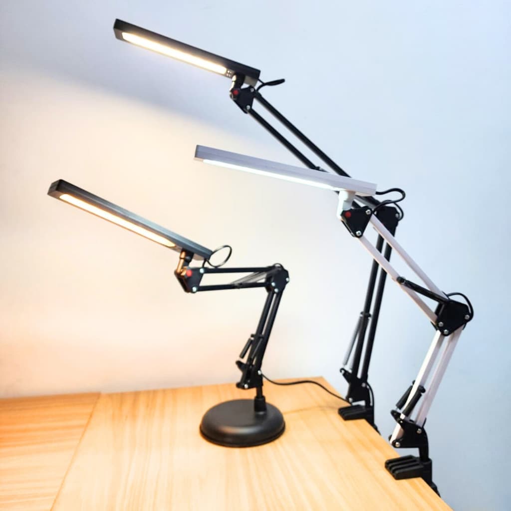 Luminária de Mesa Articulada Regulável com Base e Sem Base
