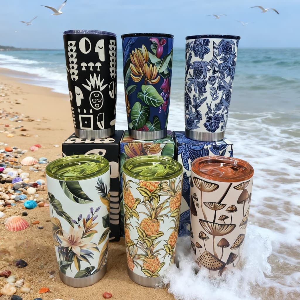 Copo Térmico Estampado Verão Inox Tampa 700ml - BESTMIX
