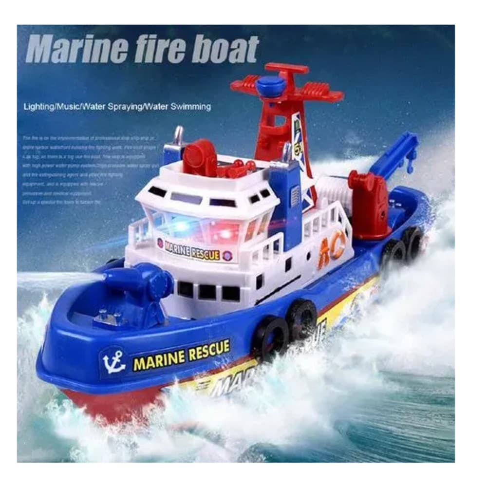 Barquinho Lança Jato Água Barco Luz Som Movimento Boat Brinquedo