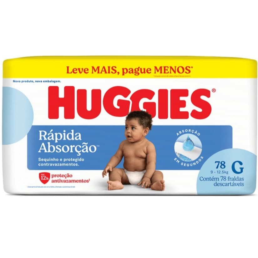 Fralda Descartável  Huggies Tripla Proteção Hiper - Tamanho G- Com 78 Unidades