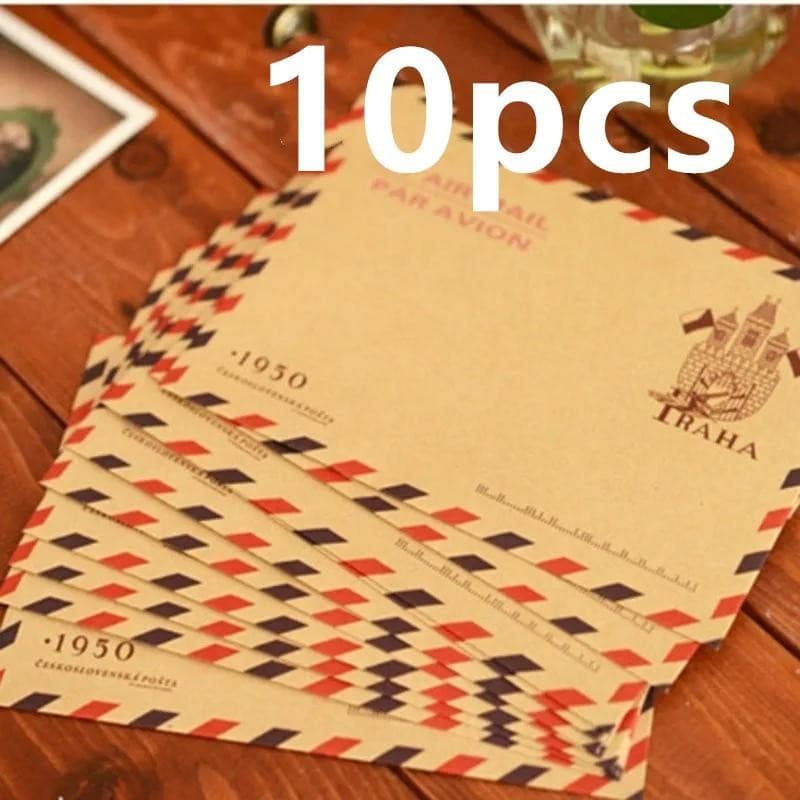 10 Pçs 9.7 * 7.5cm Envelope Cartão Postal Carta Papel De Armazenamento Estacionário Vintage Poli Mailer Sacos