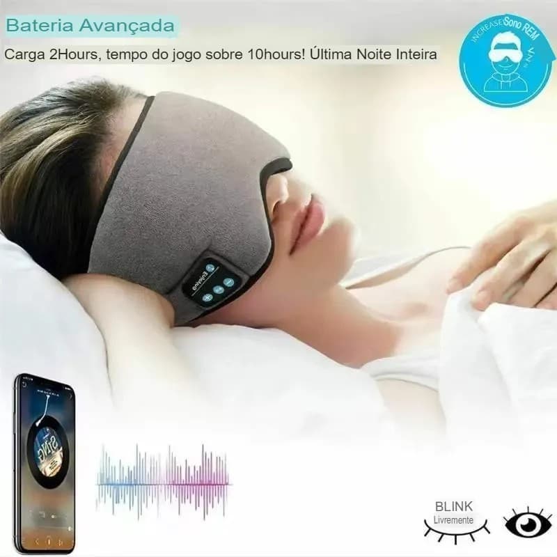 Tapa Olho Dormir Máscara Com Som Bluetooth Fone Tapa Ouvido