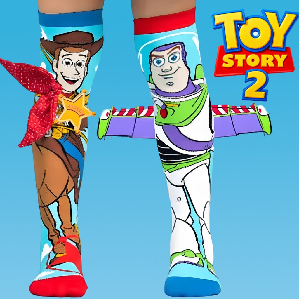 MeiasToy Story Maluca 3D Buzz Lightyear e Woody Meias Cano Alto Infantil