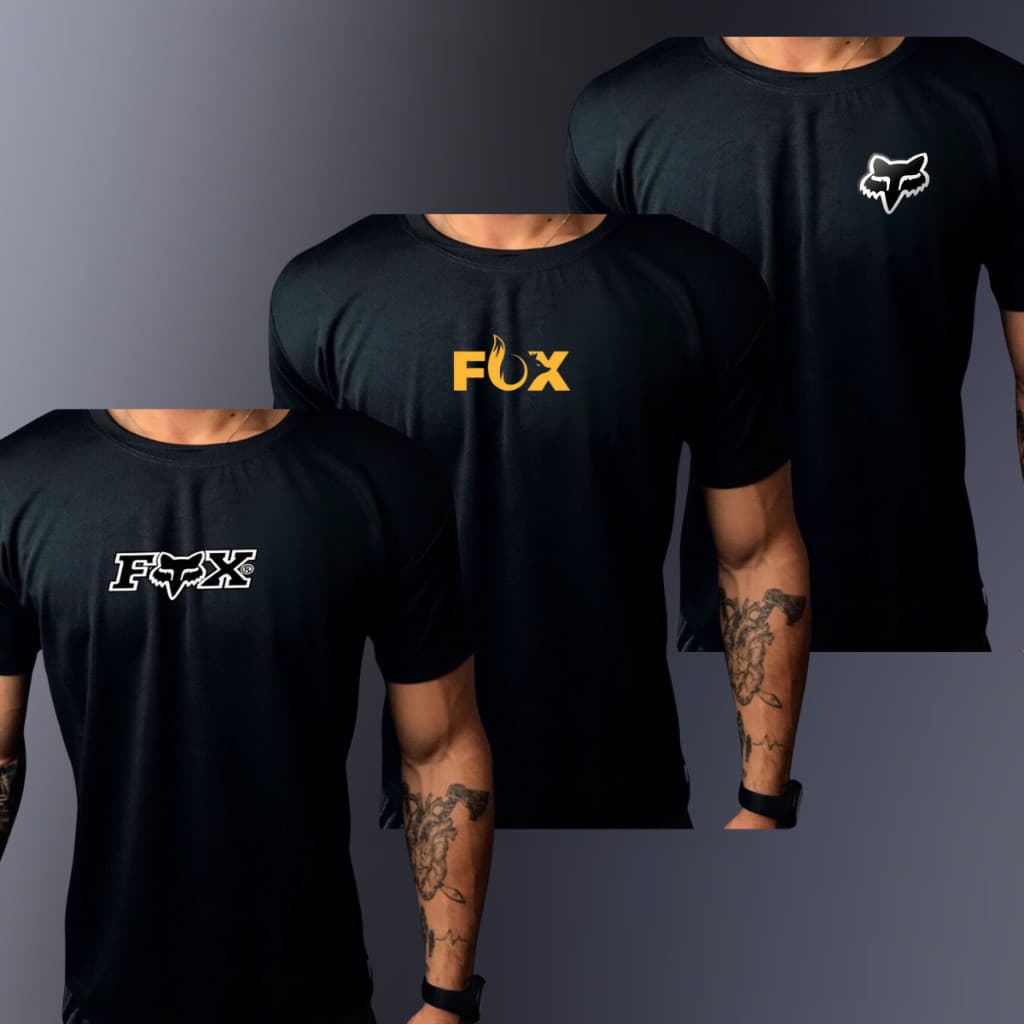 Camisas Dry Fit Masculino Mix Fox Camiseta Premium Academia Treino Esportiva Corrida