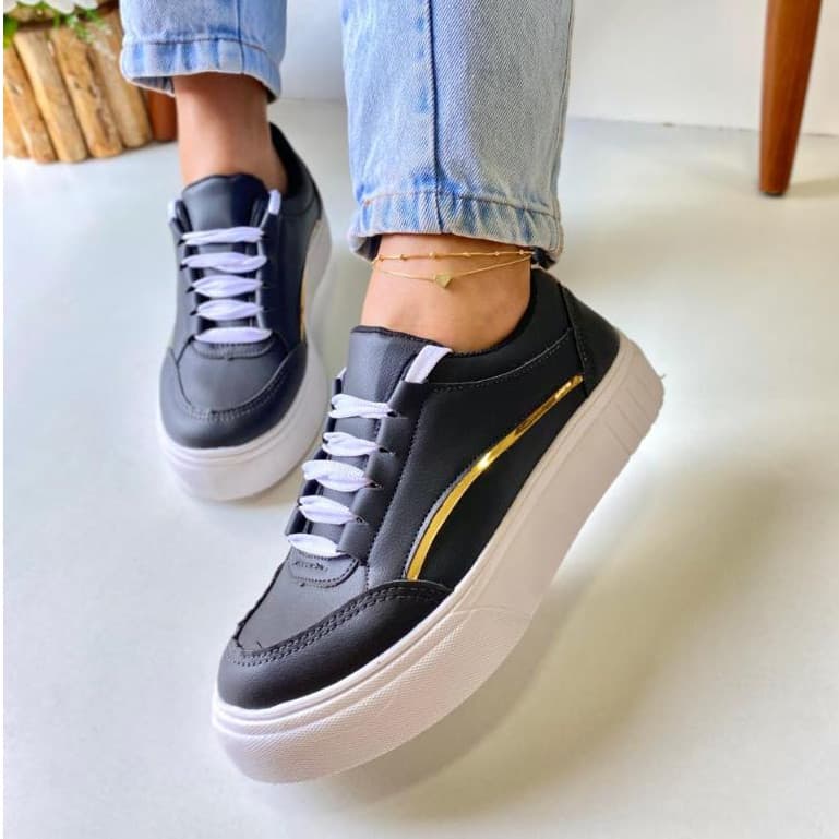 Tênis Feminino Moda Plataforma Alta Casual Estilo Versátil Confortável