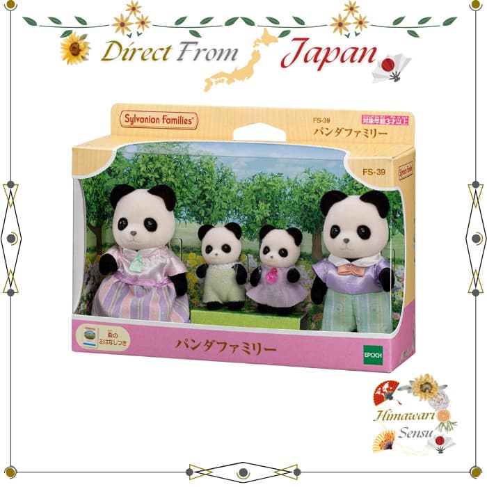 Época Sylvanian Famílias Figuras Panda Família FS-39 Casa De Bonecas Brinquedo Quebra-Cabeça Direto Do Japão