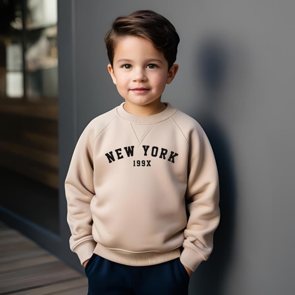 Moletom Masculino Infantil Gola Redonda Casaco Infantil Masculino Moletom Com estampa Sem Bolso