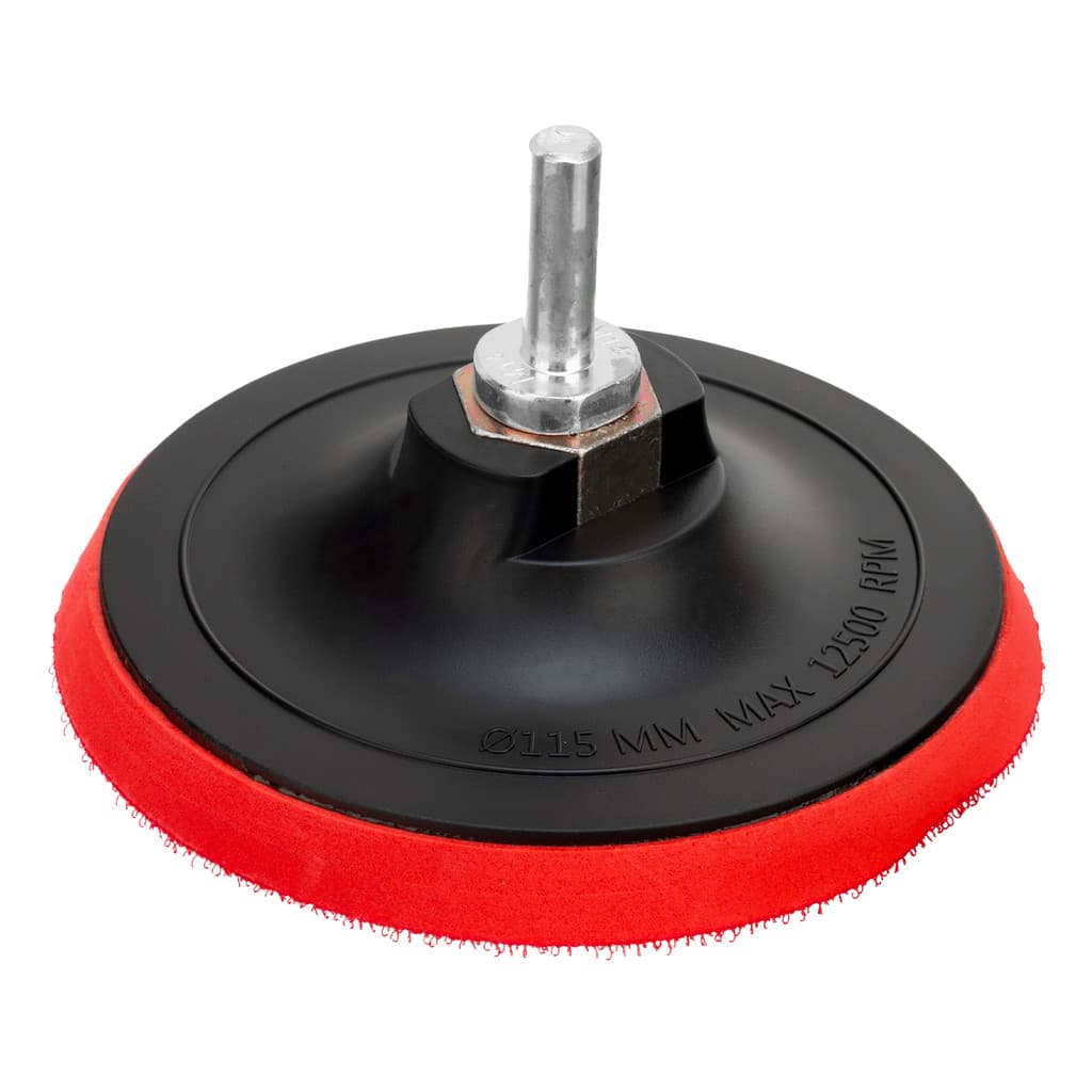 SUPORTE PARA DISCO DE LIXA COM VELCRO, ADAPTADOR ROSCA M14 PARA FURADEIRA, 115MM, 1PC // MTX