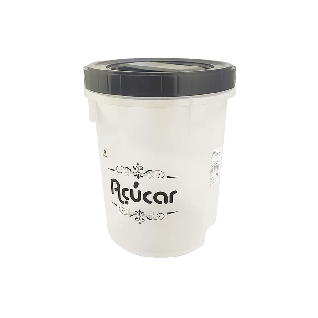 Pote de Açúcar Conservador de Alimento Redondo Acoplado Nitron C/ Tampa Rosca 2L Organizador Cozinha