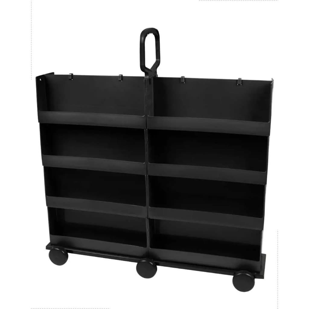 CARRINHO PLÁSTICO EXPOSITOR DE ESMALTE DISPLAY 160 UN ORGANIZADOR MÉDIO PRETO LUXO MANICURE NAILS