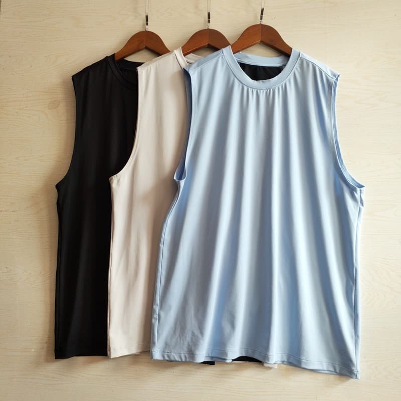 Comércio exterior cauda bens Oversized camiseta masculina esportes de secagem rápida sem mangas colete solto Casual larg