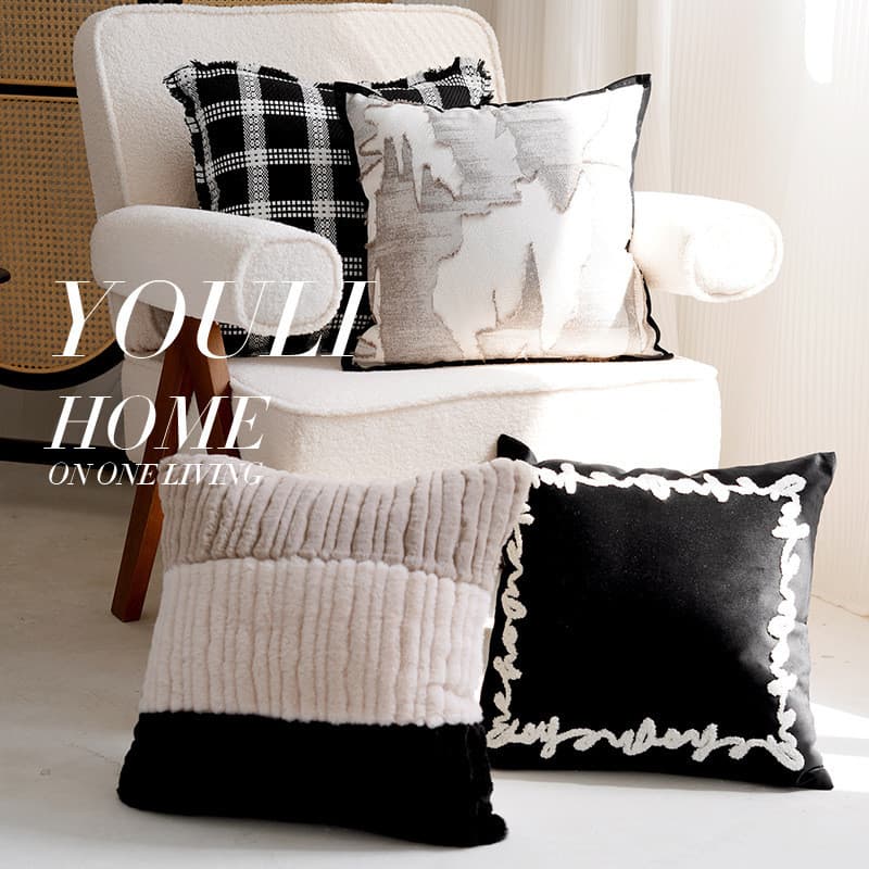 Fronha de sofá estilo creme francês, preto e branco, fronha de alta qualidade para sala de estar, conjunto de encosto, a