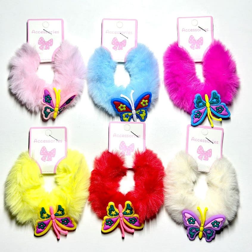 Acessórios de cabelo de pelúcia infantil faixa de cabelo elástico