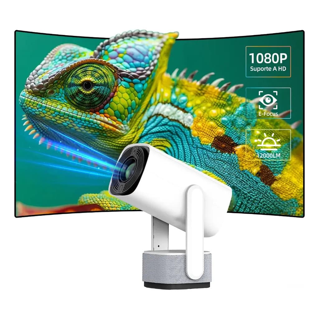 Projetor Cinema 4k Com Som De 42w Conexão Bluetooth Wi-fi 5g Cor Branco Basike Ba-ty130 127/220v