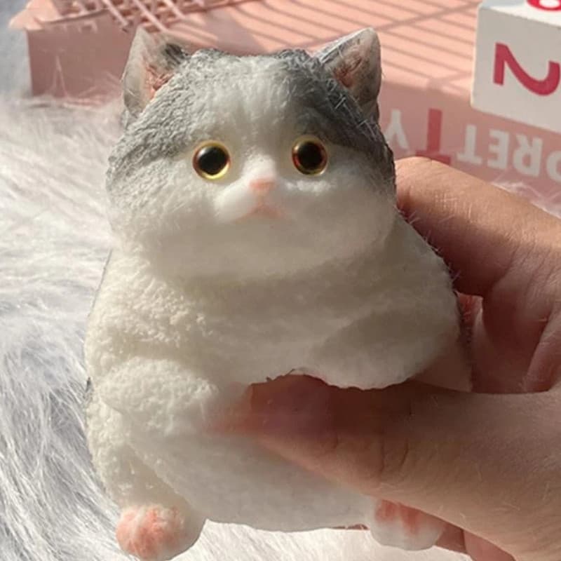 Squishy De Gatinho Fofo Brinquedo Gato Alívio Estresse Apertar Bichinho Macio Brinquedo Anti Stress TabaSquishy Gato