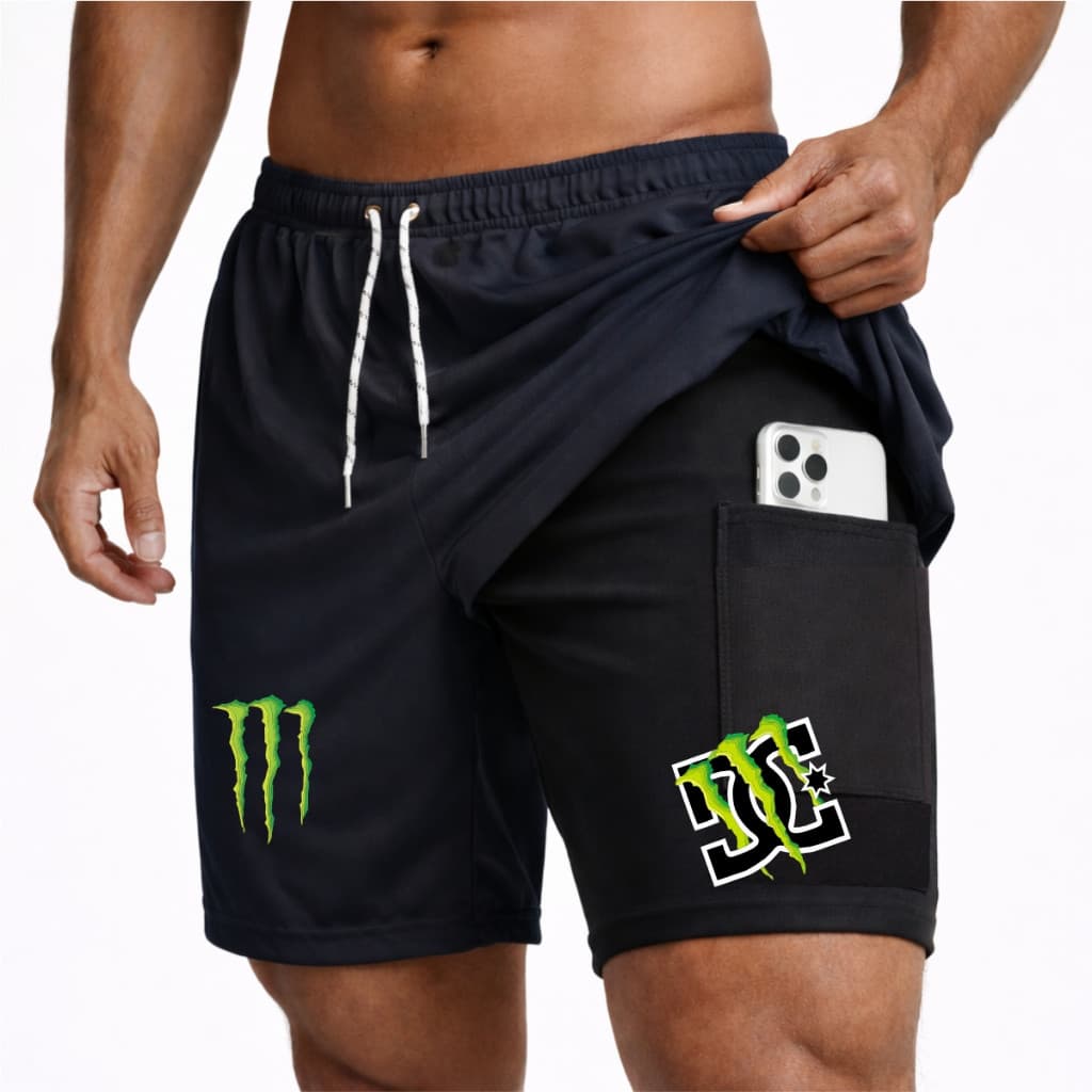 Bermuda Shorts Compressão 2 em 1 Masculino DCMNST 01 Treino Academia Crossfit Treino Maromba