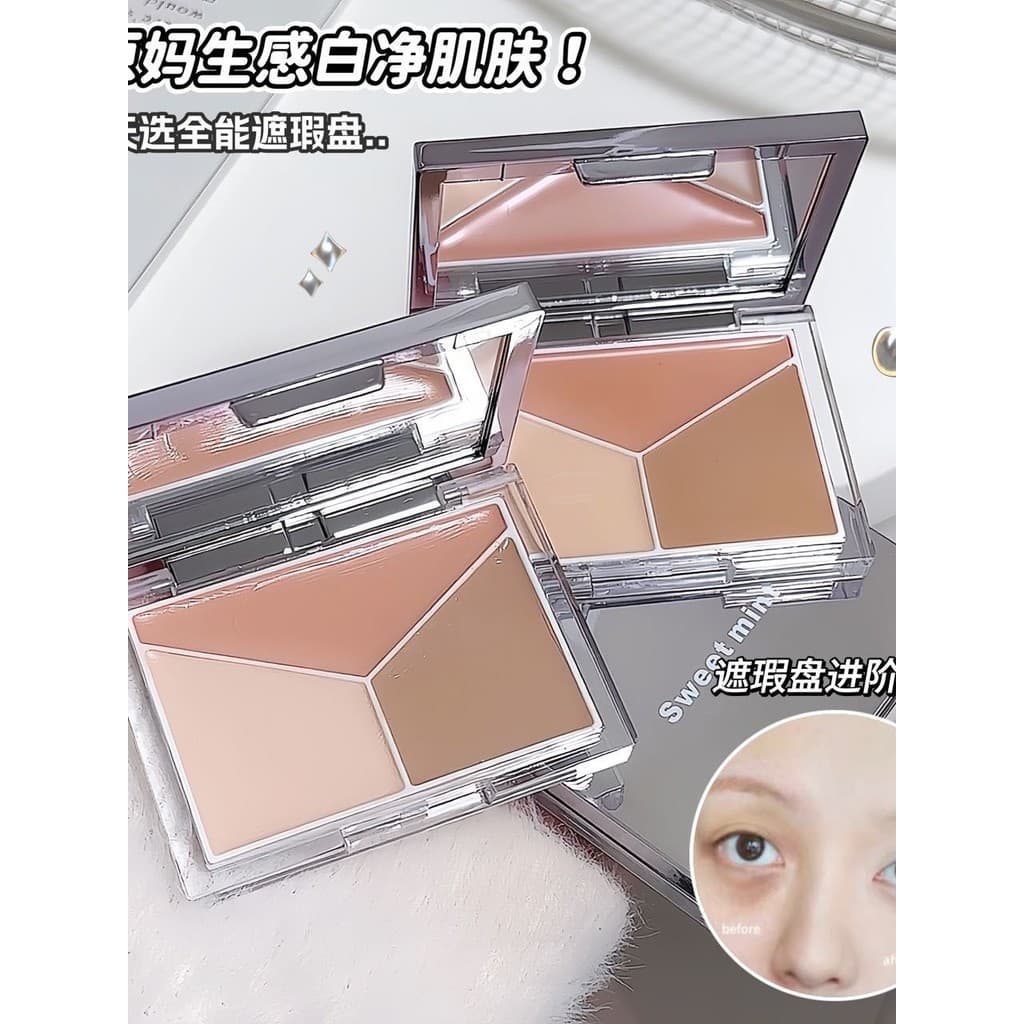 Paleta de corretivo de três cores capa manchas faciais marcas de Acne tatuagens Super poderoso corretivo olheiras maquia