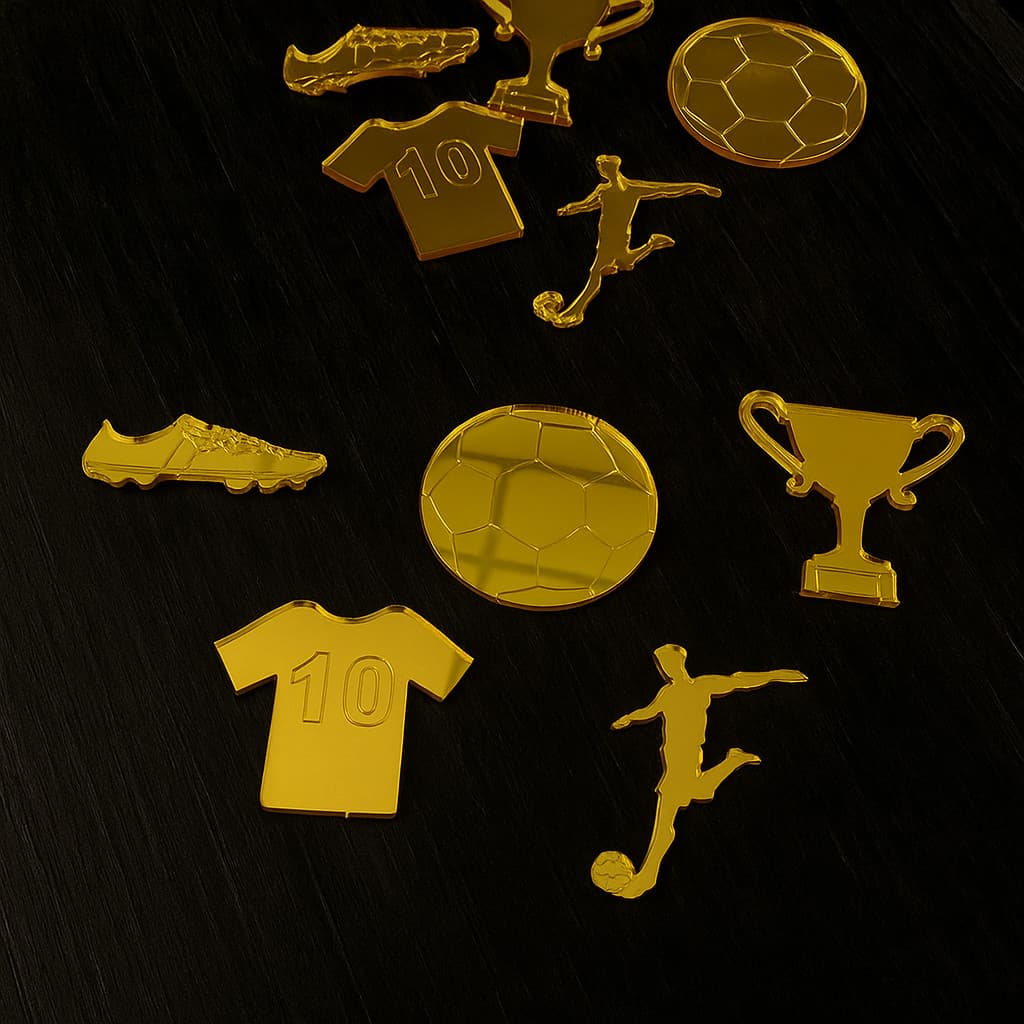 Aplique Futebol Espelhado Conj: Sortidas 4cm Personalizado de Luxo Festa de Menino KIT 10 Unidades