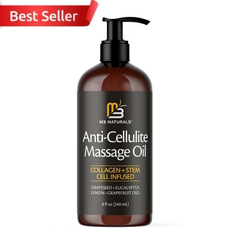 Óleo de Massagem Anticelulite 8oz - Firmador da Pele, Hidratante - Cuidados Corporais e Massajador para a Pele da M3 Nat
