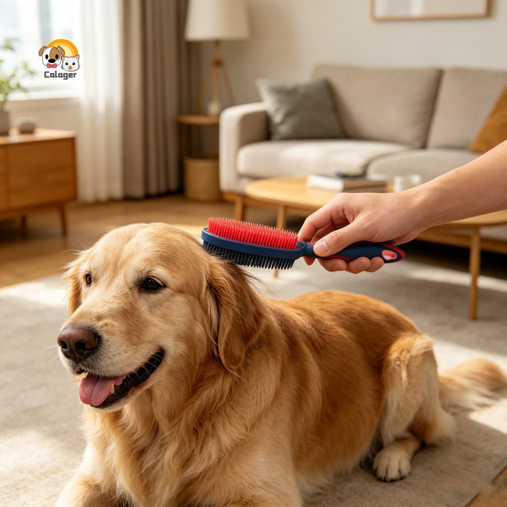 Rubber Bristle Pet Hair Cleaner Removal Brush for Dogs Cats – Reusable Lint Remover with Soft Bristles Gentle Grooming