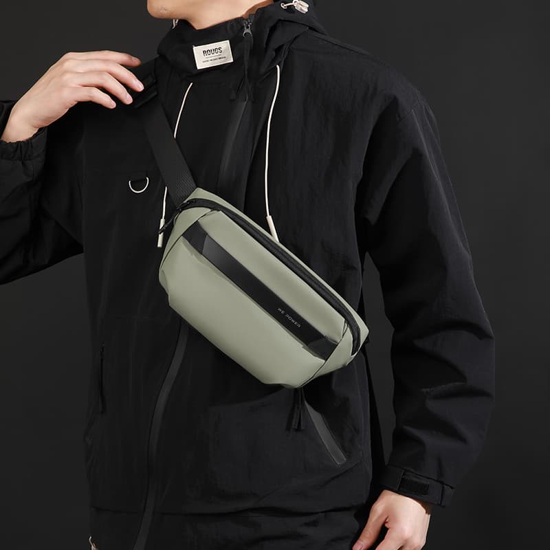 Bolsa de peito mensageiro masculina, tecido Oxford, multifuncional, grande capacidade, leve, esportiva, lazer, cintura,