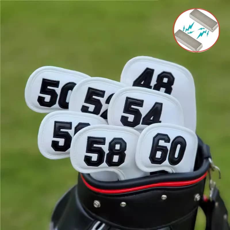 7 Peças de Capas Protetoras Magnéticas para Cabeças de Wedges de Golfe, Acessórios de Golfe, Capa para Wedge de Golfe, C