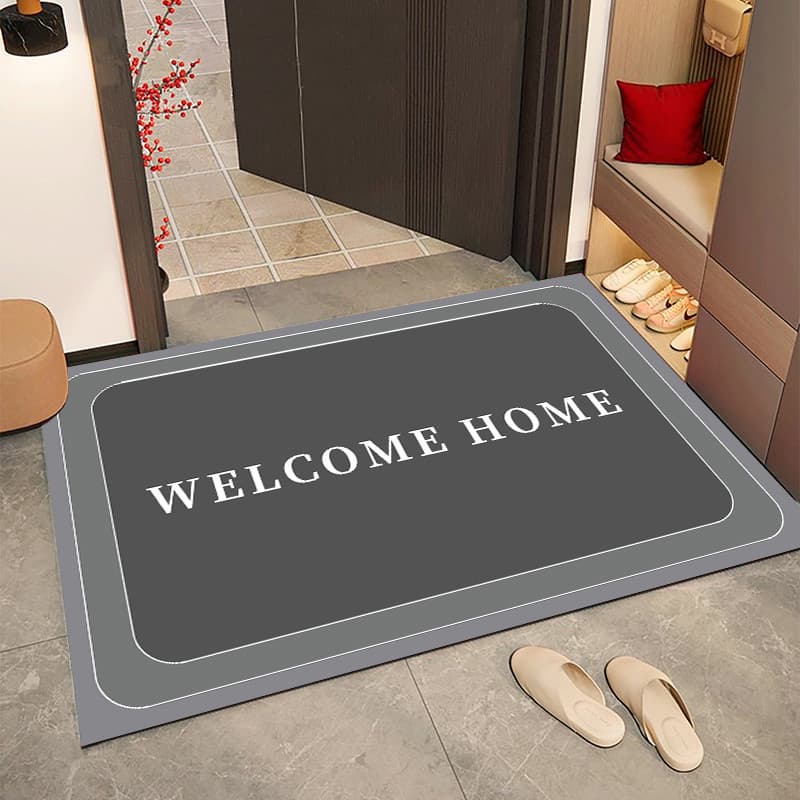 Estilo simples porta de entrada porta tapete entrada resistente à sujeira antiderrapante Diatom lama pé tapete porta par