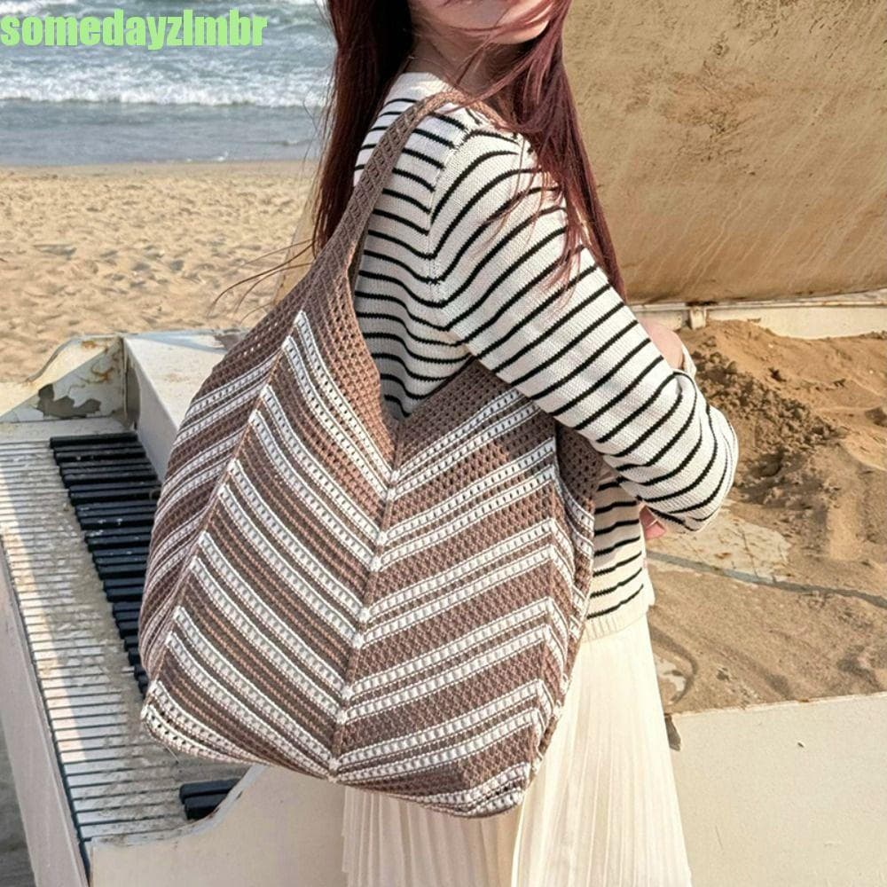 SOMEDAYZL0M Bolsa De Malha Oca , Armazenamento Starw De Praia De Grande Capacidade Ombro