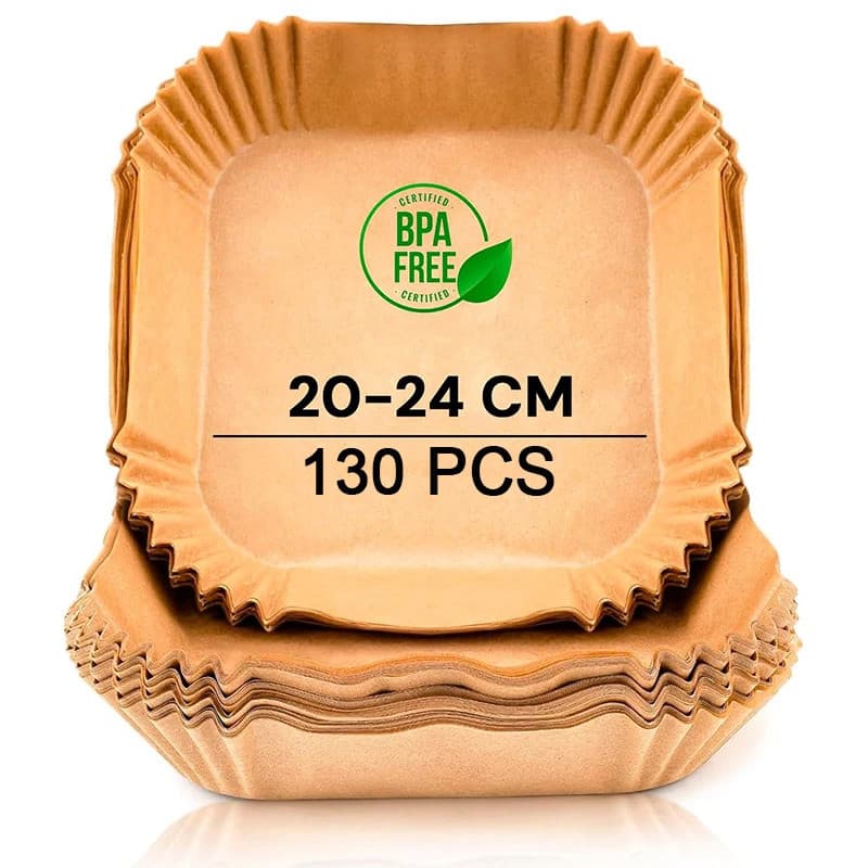 30-200 Peças de Forros de Papel para Fritadeira de Ar Quente para Cosori 5'5/6'4 L 20cm 23cm XXL, Bandeja de Papel Desca